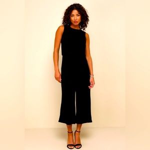 Lulu’s Glam-bition Black Backless Midi Jumpsuit, size XS.